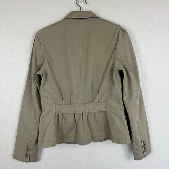 Women's Ralph Lauren Rugby Khaki Cotton Blazer Button Down Short Jacket Tan 6 - Picture 11 of 16